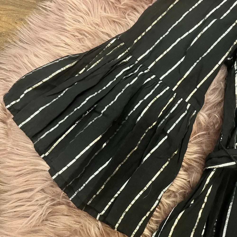 Striped Black & Silver Holiday Dress - Picture 3 of 5